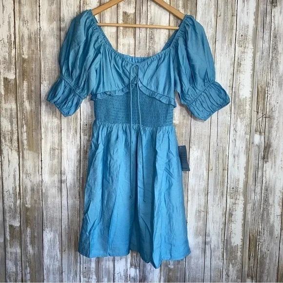 NWT NSR Blue Smocked Dress - Picture 2 of 7